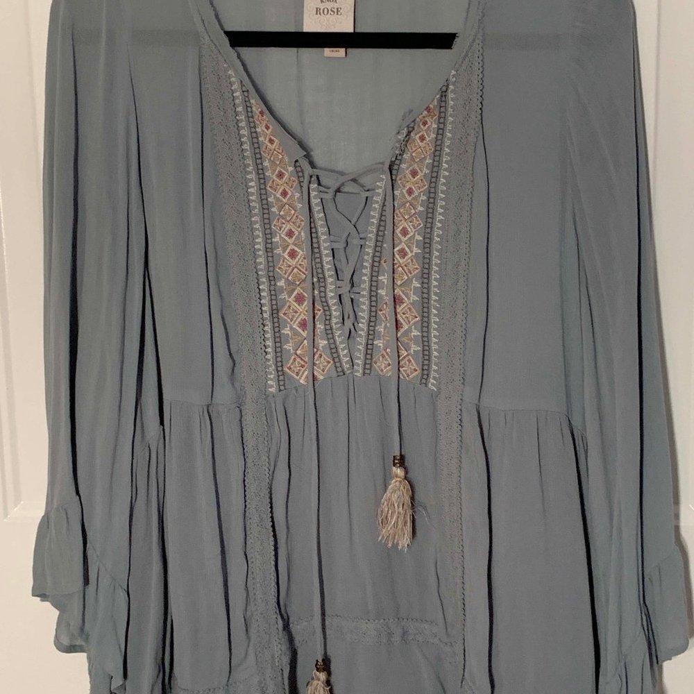 Knox Rose Woven BOHO Top XXL/1X